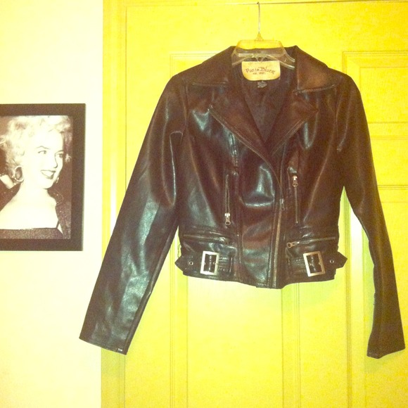 Black faux leather jacket