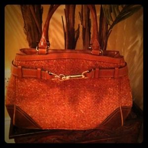SOLD Vintage Orange Tweed Coach Handbag