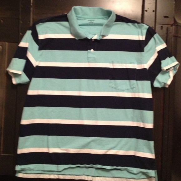 Very Nice Teal/Navy/White Men's Polo.