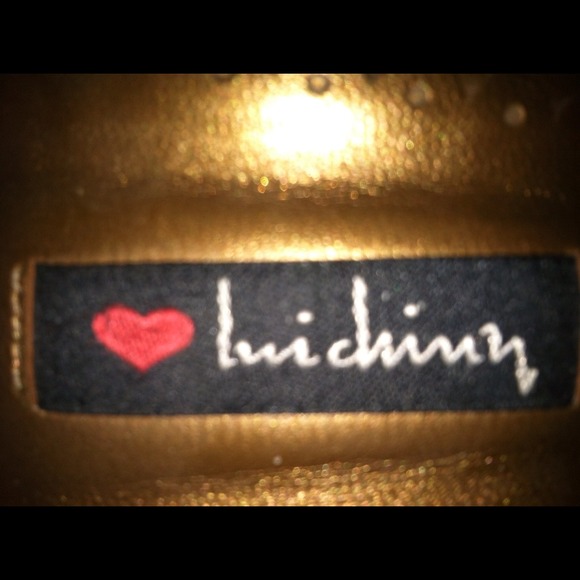 "SOLD TO BAYLEE" Gold suede stiletto size 8 - Picture 4 of 4