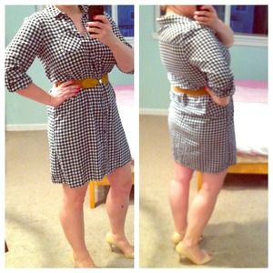 Old Navy black and white gingham shirt dress