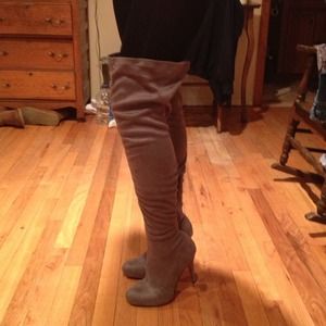 Faux suede over the knee boots. Never Worn.