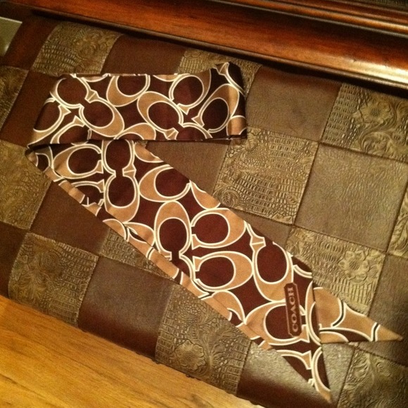 SOLD Brown Signature Coach Reversible Scarf.