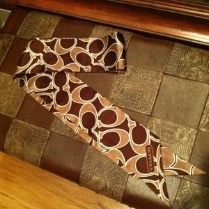SOLD Brown Signature Coach Reversible Scarf.