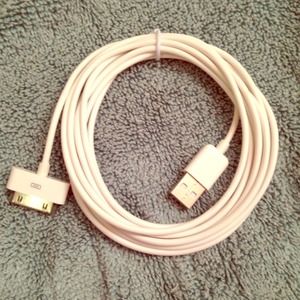 White 10ft iPhone 3/4G/4S cord.
