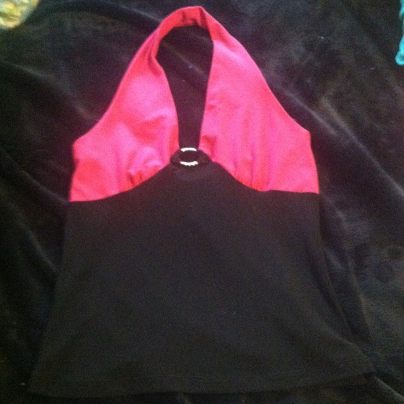 Pink/black halter