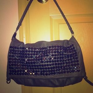 Gray leather purse/tote