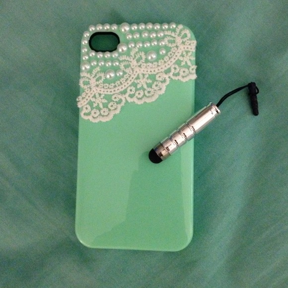 Lace mint IPhone 4/4S cover