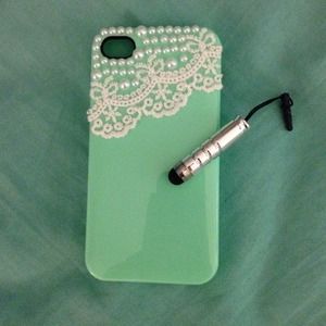 Lace mint IPhone 4/4S cover