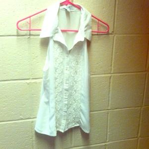 White collared tank top