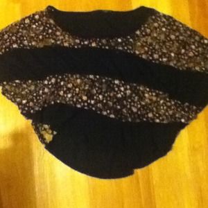 Lace and floral shirt.