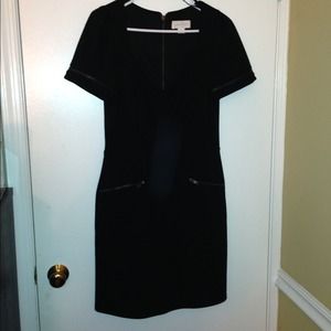 Jessica Simpson bodycon deep V neck black dress