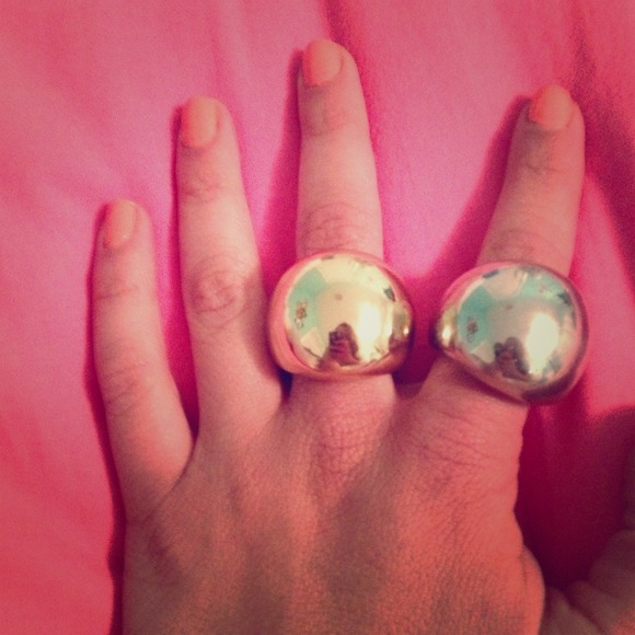 Gold and Silver dome ring set