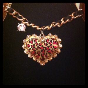 Betsy Johnson leopard heart bracelet