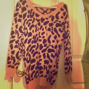Pink leopard sweater