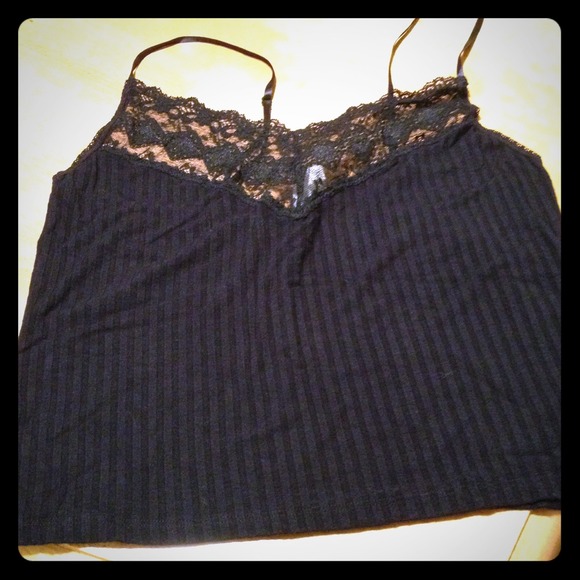 Hanky panky black tank with lace