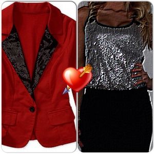 Red Sequin Blazer