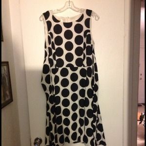Black and Cream Colored Polka Dot Dress