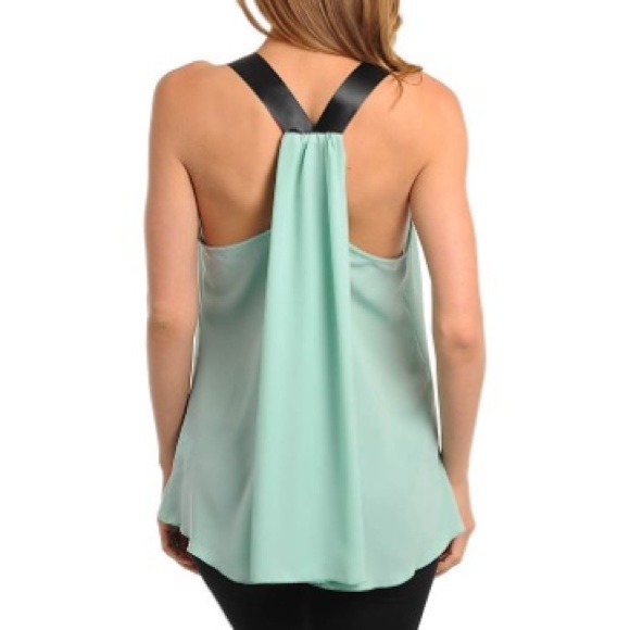 HOST PICK! ๐ Mint Racerback Drape Top! - Picture 2 of 2