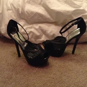 Black sexy T-Strap heel