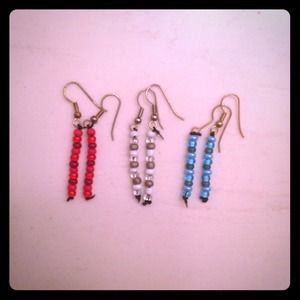 3-pairs of handcrafted earrings