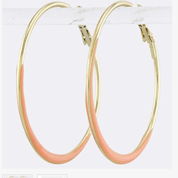 💄LAST PAIR💄Coral Dipped Hoop Earrings