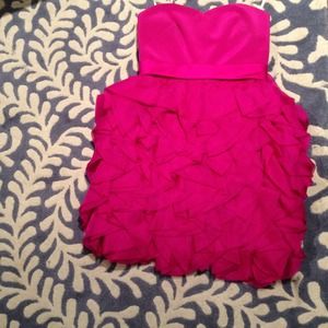 Pink Silk Marchesa Notte Ruffle Dress - Size 0