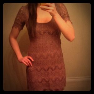 Lace Dress - Light Brown