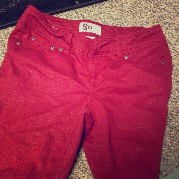 ❌Bundled❌Red sparkly skinny jeans