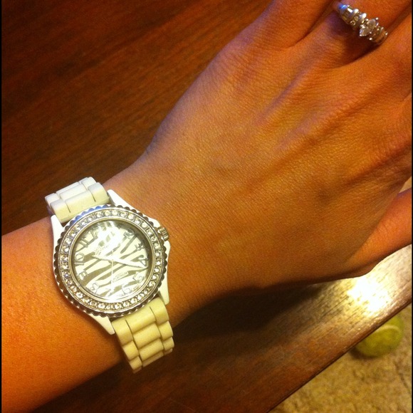 **SOLD**Cute white zebra watch