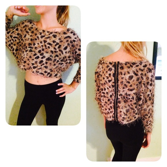 Cheetah furry sweater