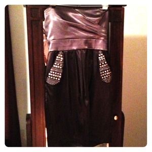 Strapless studded cocktail dress