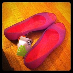 Crocs peep toe flats