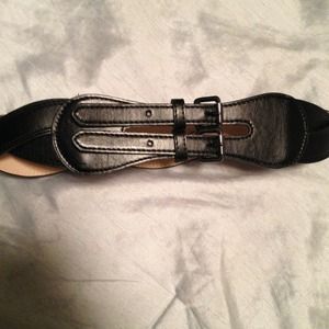 Black leather belt