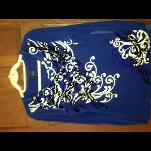 Great blue color with floral design.