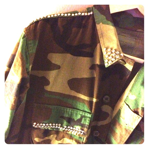 Studded camo army jacket