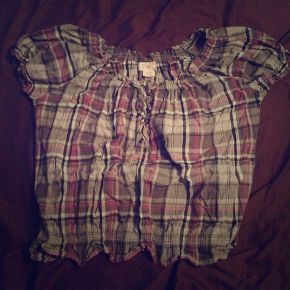 Cute OP brand pink and grey plaid shirt