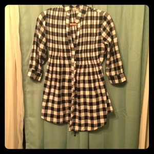 Plaid quarter sleeve top