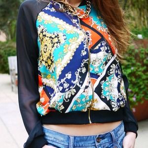 Xxxx Reserved Versace Inspired Sheer Print Jacket