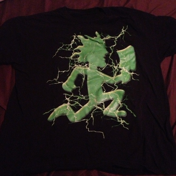 Black w/ green ICP band tee from Spencer's