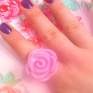 Baby Pink acrylic adjustable rose ring