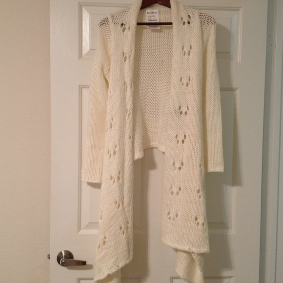 Bebe Long Ivory Cardigan