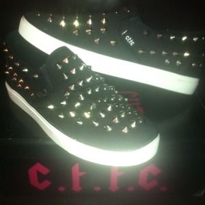 Women's Size Nine Studded Slip Ons