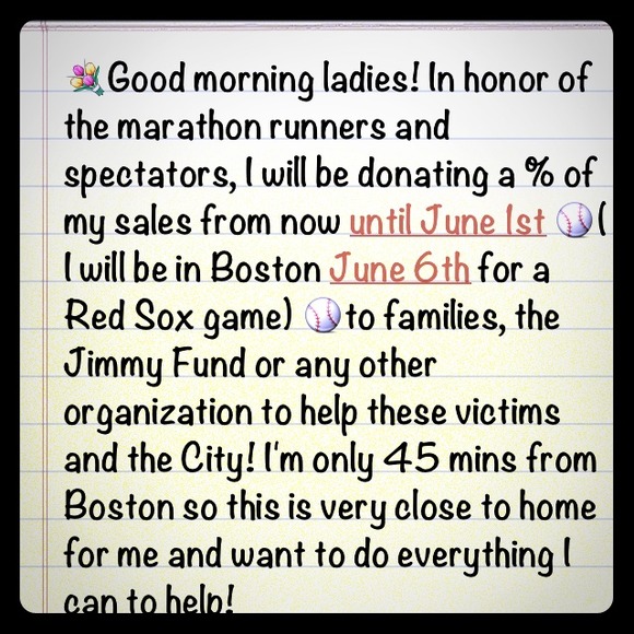 Donating a % of my sales to the people of Boston