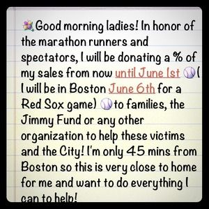 Donating a % of my sales to the people of Boston