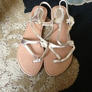 Gold gladiator sandals