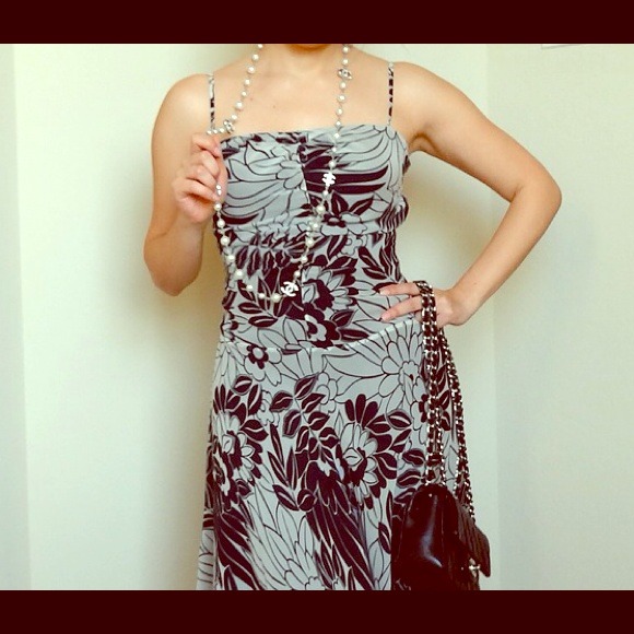 BCBG floral dress with spaghetti straps