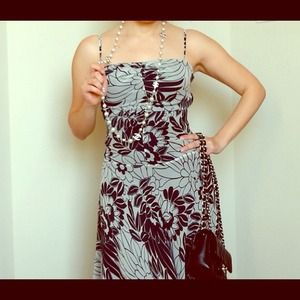 BCBG floral dress with spaghetti straps