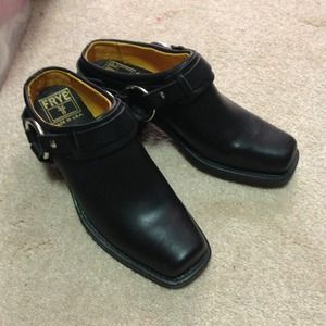 Frye Belted Harness Mule Boots