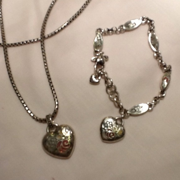 Brighton heart necklace and bracelet set